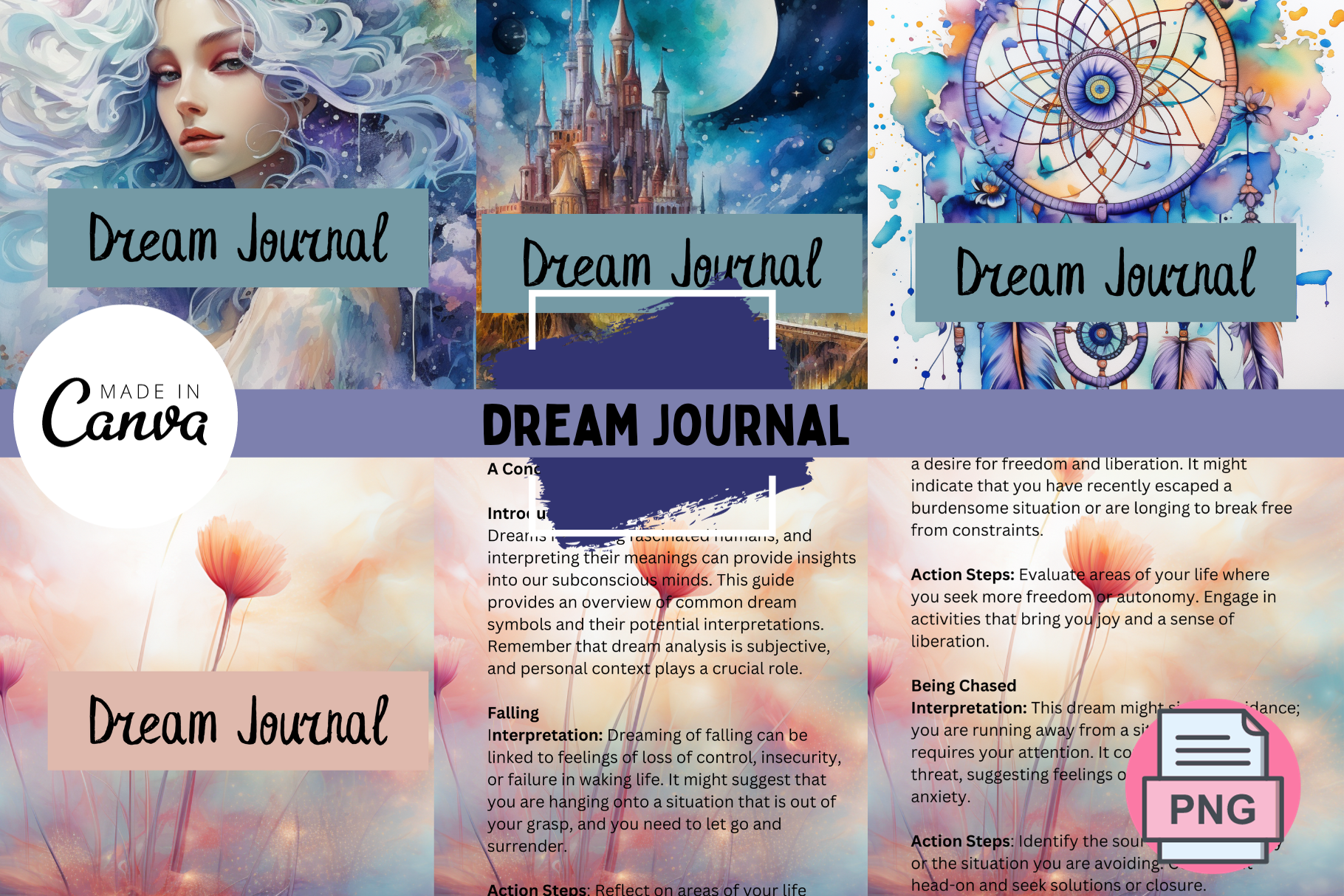 Dream Journal - Editable in Canva Graphic by purplepalette · Creative ...