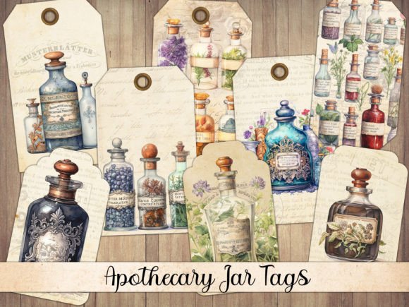 Vintage Apothecary Jar Tags