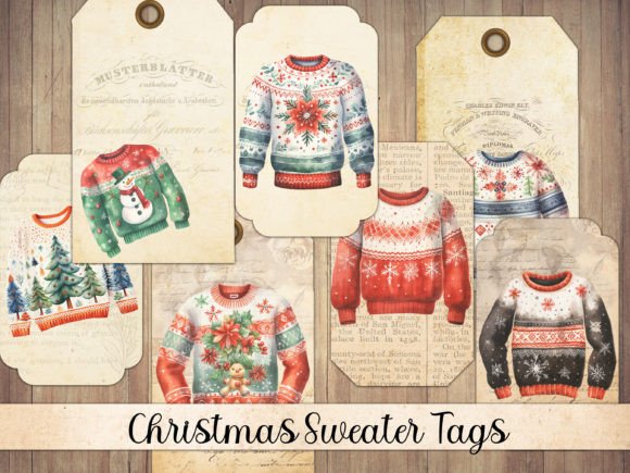 Vintage Christmas Sweater Tags