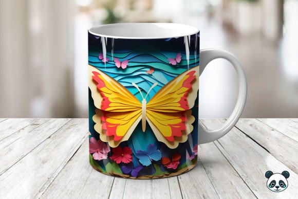 Butterfly 3d Mug Wrap Sublimation Graphics