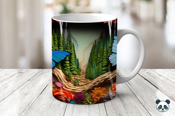 Butterfly 3d Mug Wrap Sublimation Graphics