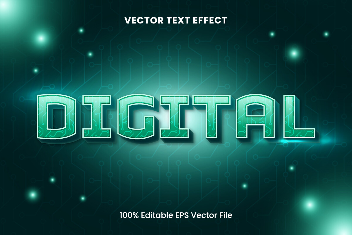 Digital Circuit Vector Text Effect Graphic by The Digital Cube ...