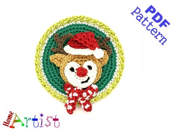 Reindeer Patch Crochet Applique