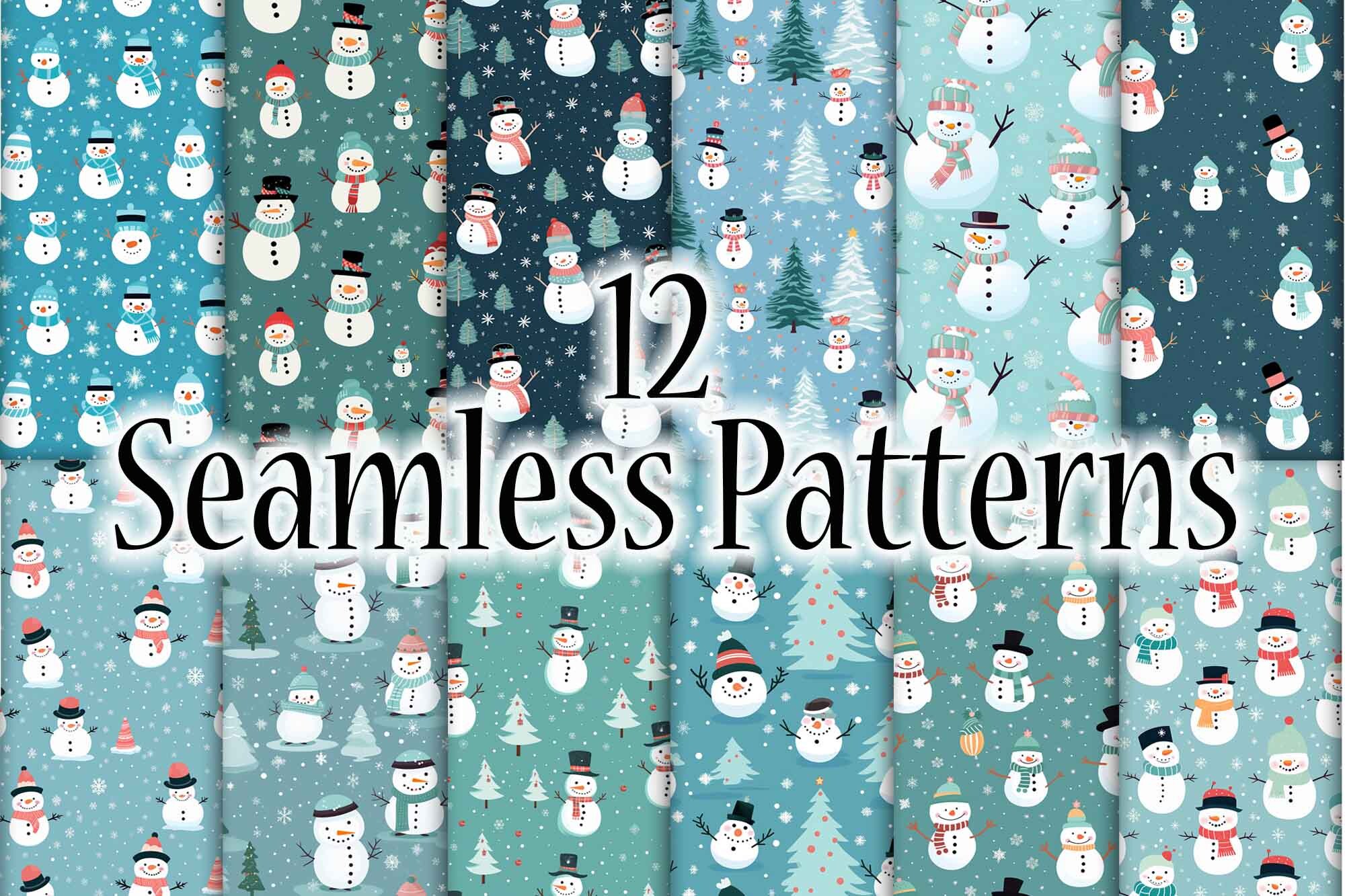 Repeating Pattern for Christmas: Snowman Graphic by TheDigitalDeli ...