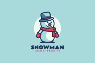 Snowman Mascot Cartoon Logo