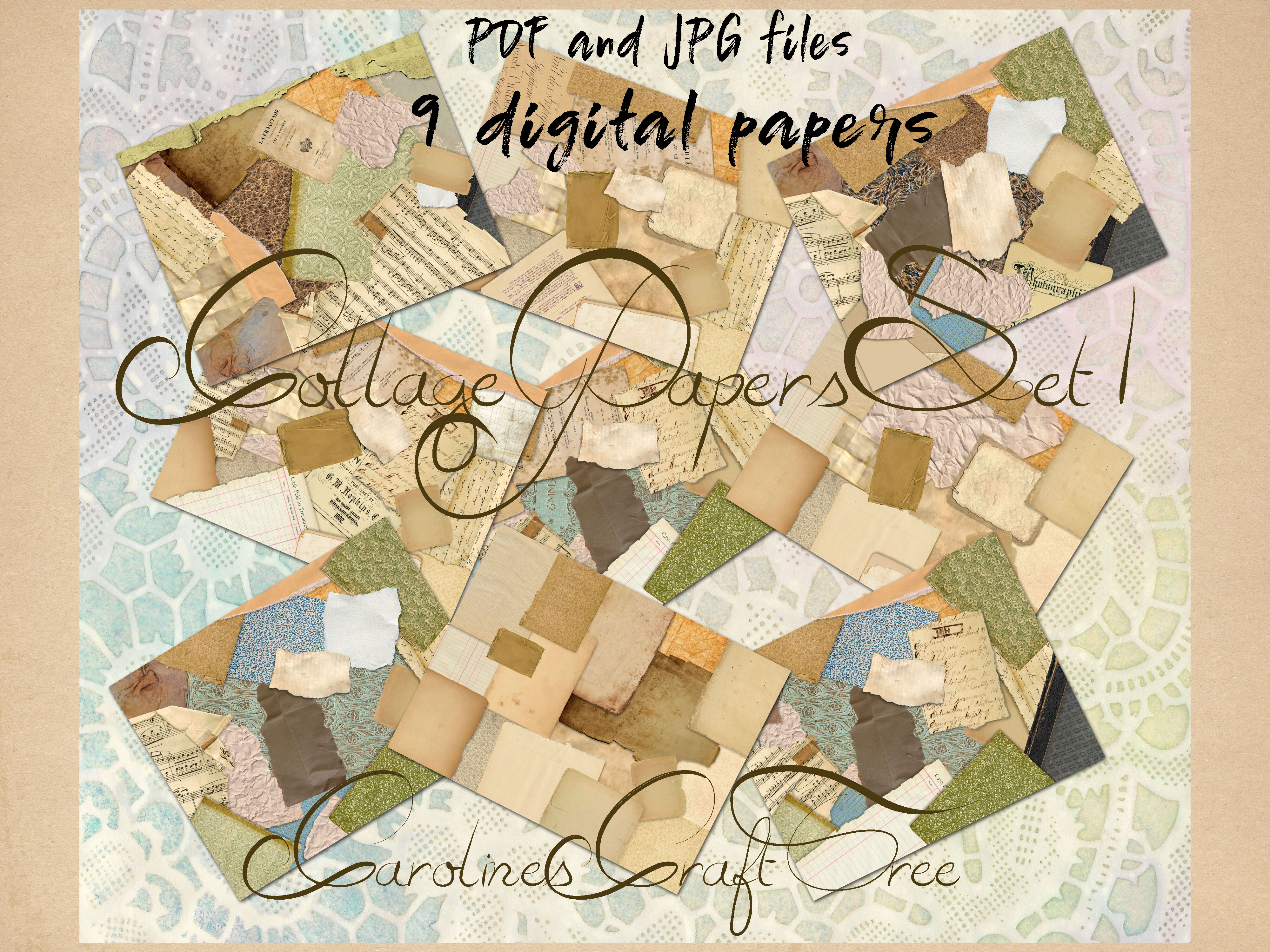 Collu Paper Collage Paper Set 1 Graphic by Carolines Craft Tree · Creative Fabrica