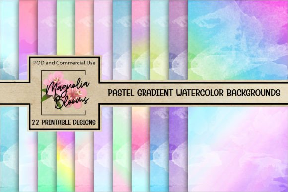 22 Pastel Watercolor Backgrounds Texture