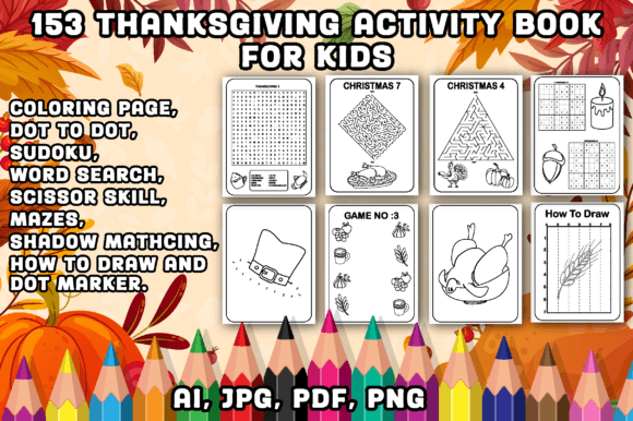 Thanksgiving Activity Pages for Kids V-1