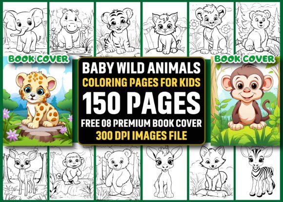 150 Baby Wild Animals Coloring Pages