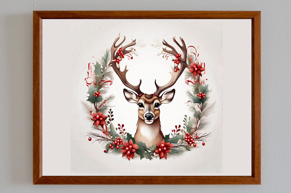 A Best Cute Christmas Deer Graphic by sahamilon125 · Creative Fabrica