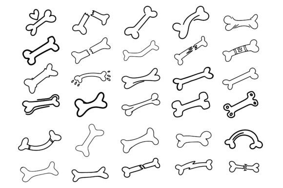 Bone for Food Dog Collection Logo Icon