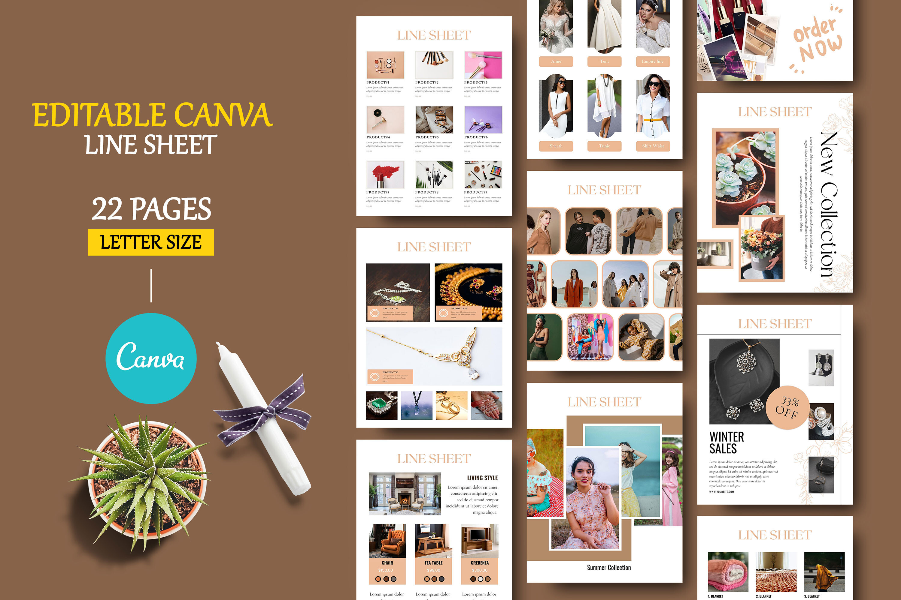 Canva Line Sheet Flyer Template