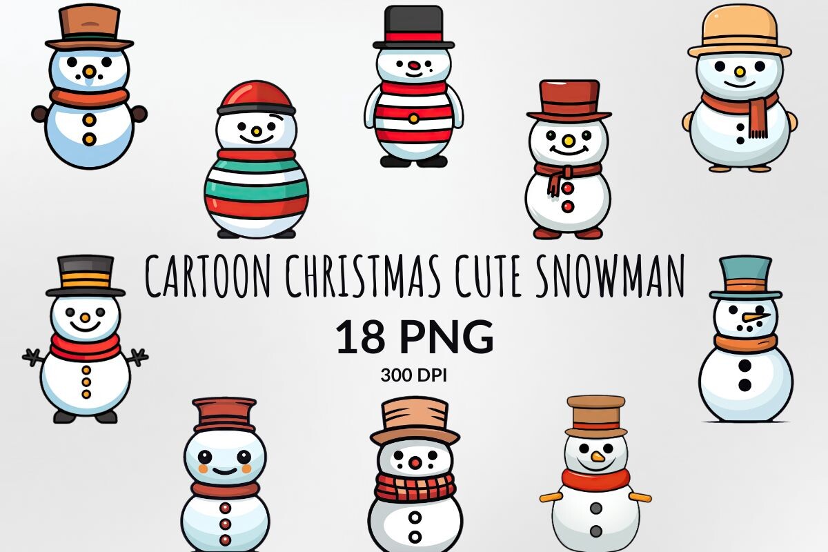 Christmas Cute Snowman Sublimation Pack Graphic by DigitalCreativeDen ...