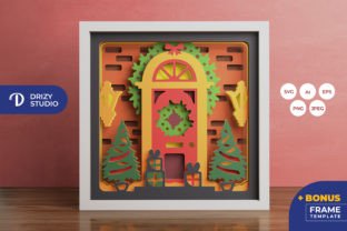 Christmas Door 3D Shadow Box SVG