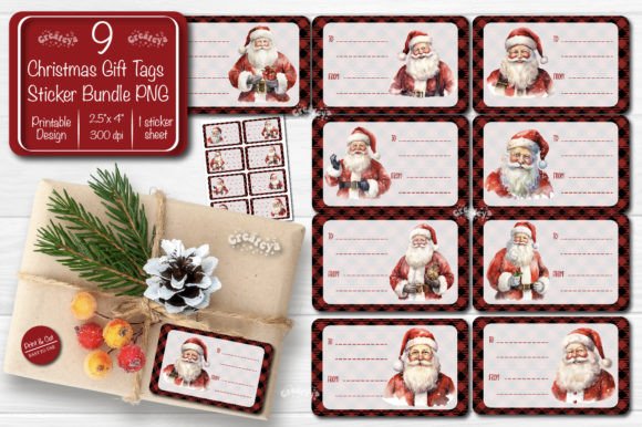 Christmas Gift Tag Stickers Bundle