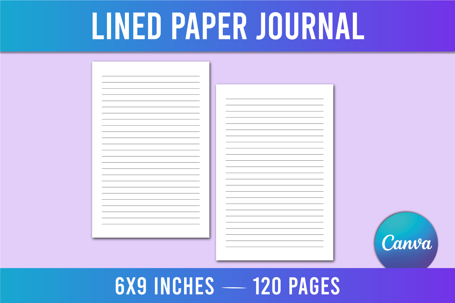 Editable Lined Paper Journal for Canva Graphic by Shumaya · Creative ...
