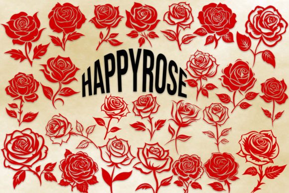 Happy Rose Dingbats Font By MOMAT THIRTYONE