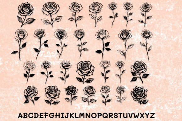 Lucky Rose Font PNG with transparent background - Preview 3