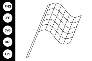 Outline Checkered Racing Flag SVG