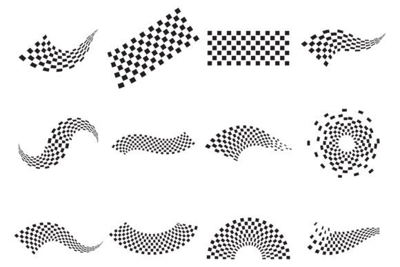 Race Flag Icon Logo Set Collection