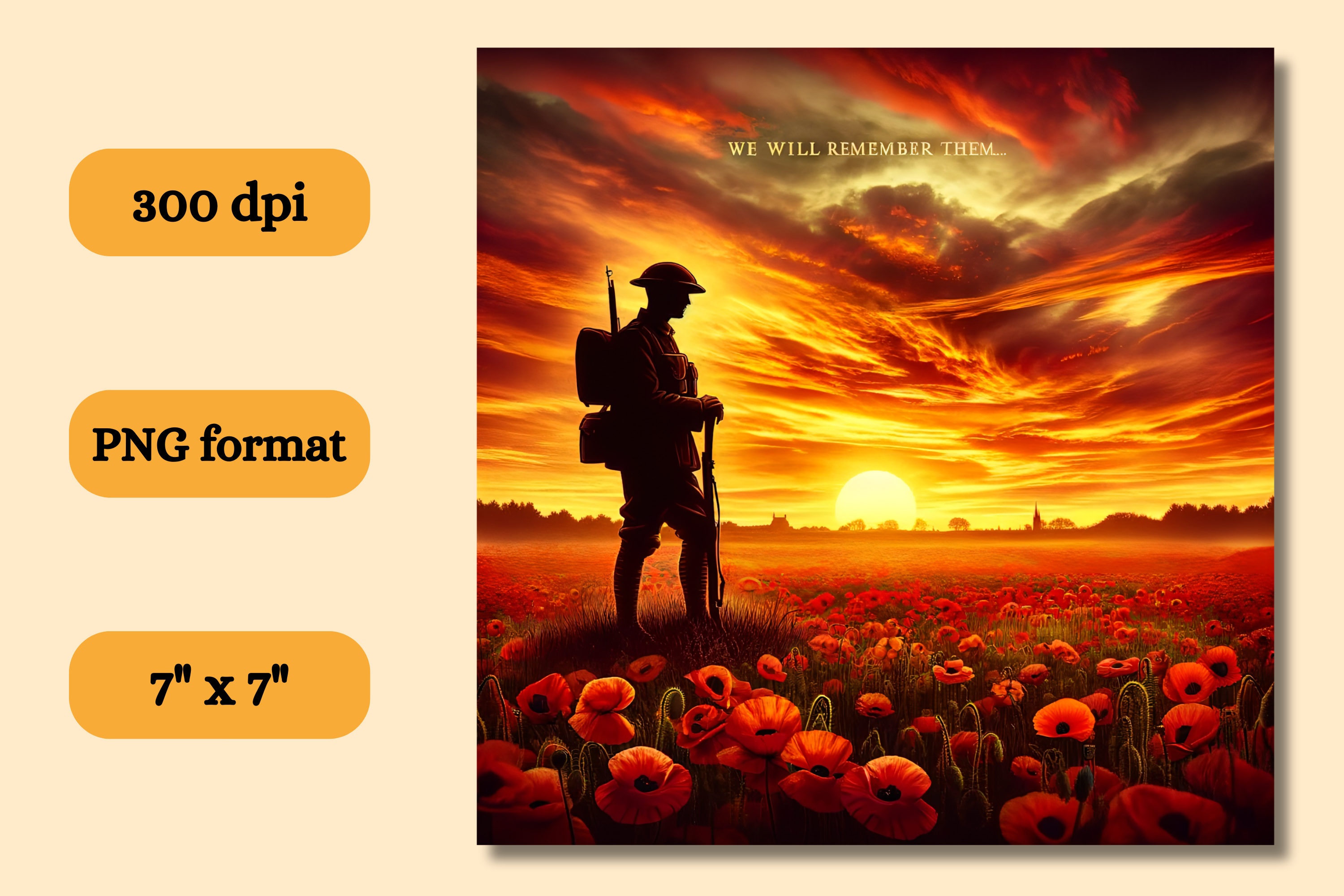 Remembrance WWI Soldier Poppy Field Graphic by Crystal Charmz ...