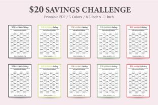 20 Dollar Saving Challenge Graphic by watercolortheme · Creative Fabrica