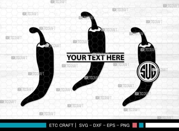 Chili Pepper SVG Monogram, Hot Chili Svg Graphic Crafts By Pixel Elites