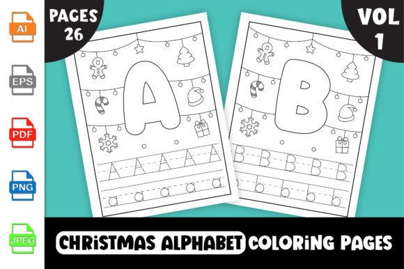 Christmas Alphabet Coloring Page for Kid