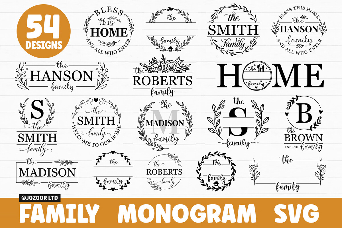 Family Name Monogram SVG Bundle