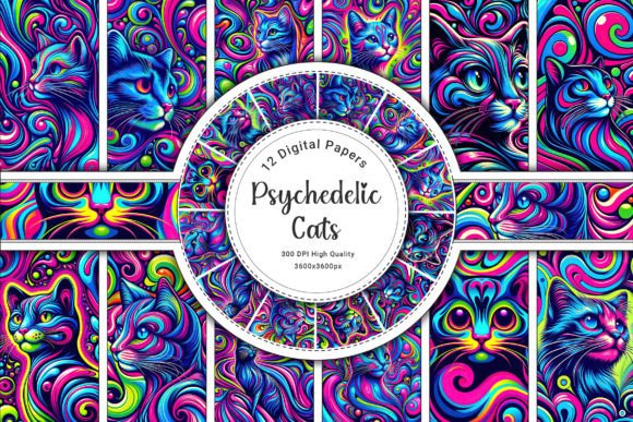 Psychedelic Cats Backgrounds
