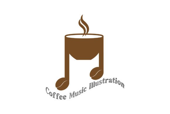 Vintage Coffee Cup Mug with Music Note