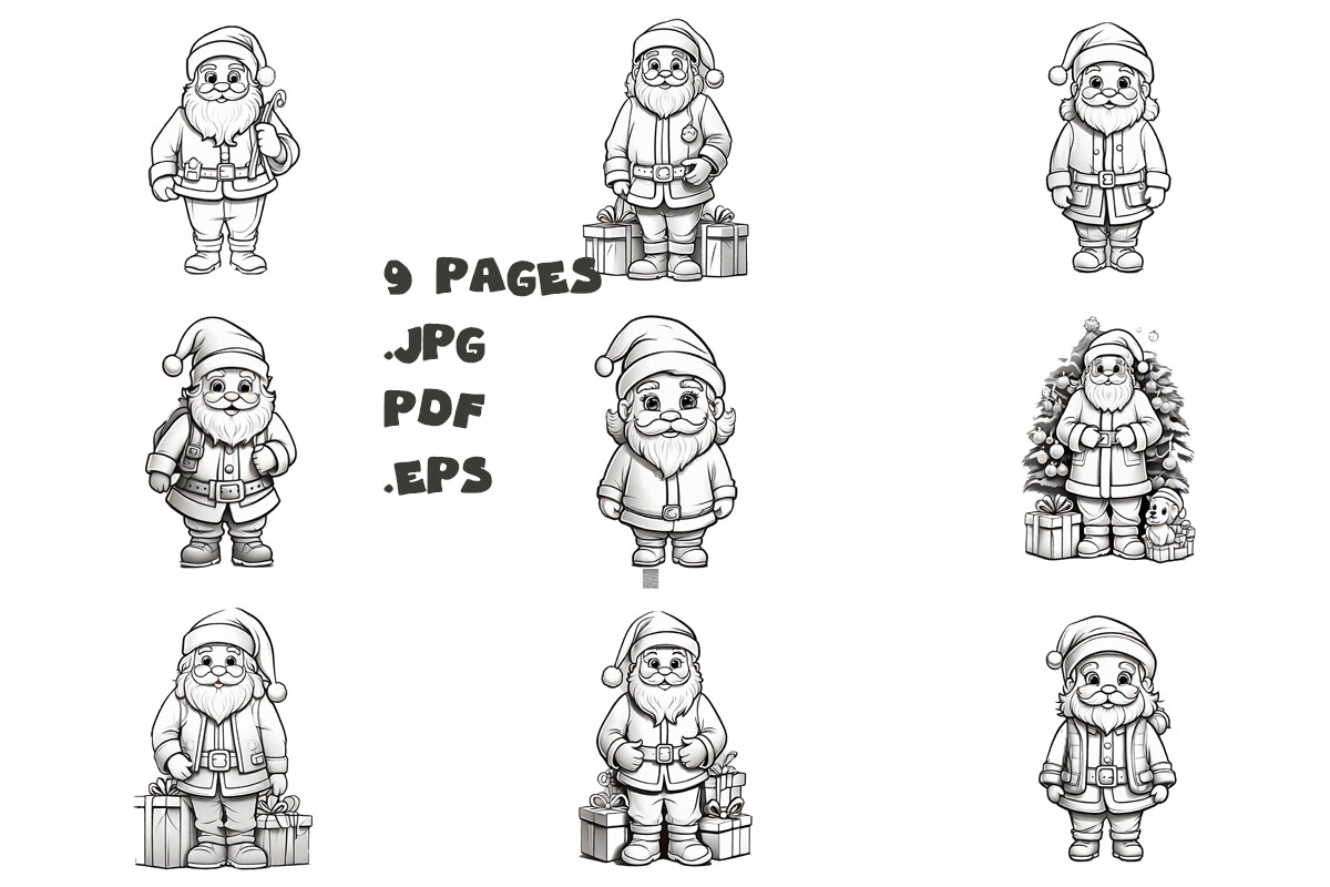 Christmas Santa Claus Coloring Book Graphic by Joanna Redesiuk ...