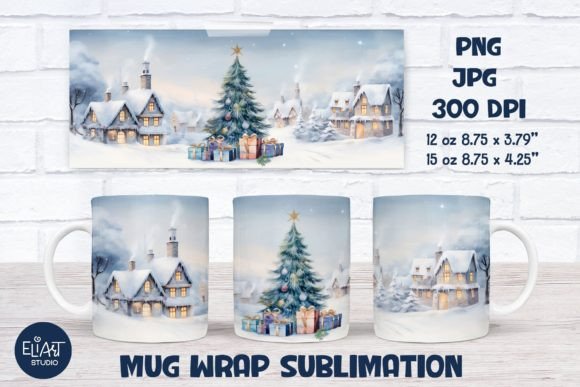 Christmas Tree Mug Wrap Graphics