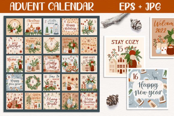 Christmas Advent Calendar Print Template