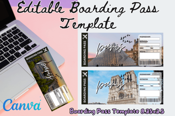Editable Boarding Pass Canva Templates