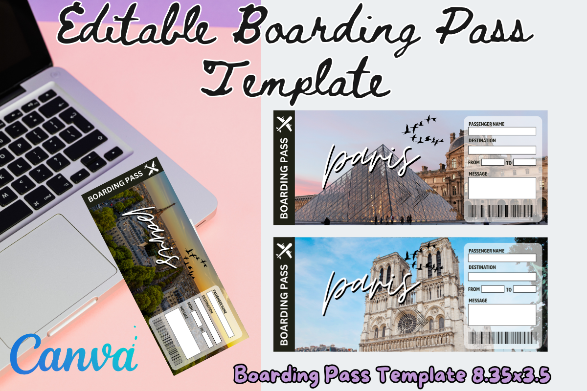 Editable Boarding Pass Canva Templates