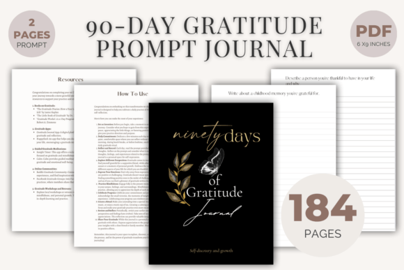 90-Day Gratitude Prompt Journal