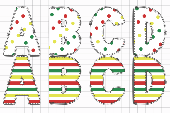 Christmas Clipart Font PNG with transparent background - Preview 2