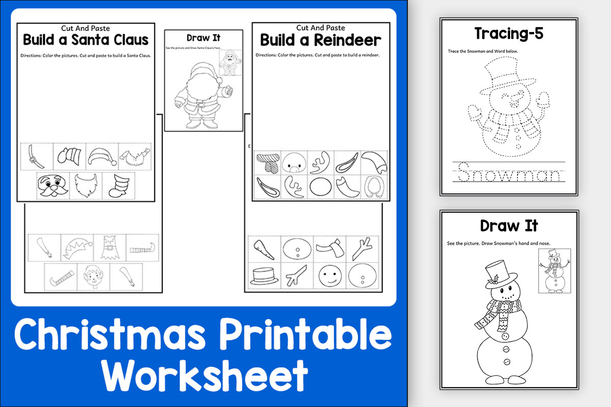 Christmas Fine Motor Skills Worksheets cover