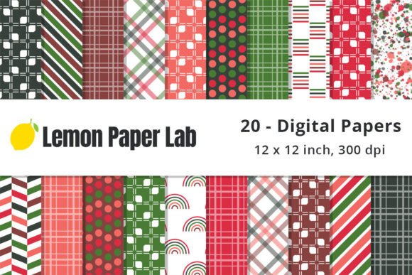 Christmas Geometric Digital Backgrounds