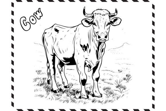 Cow Coloring Page for Kids