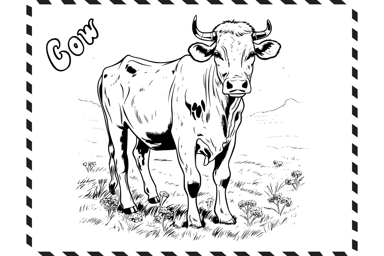 Cow Coloring Page for Kids