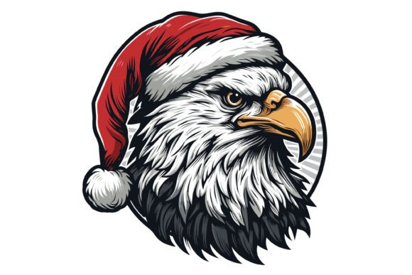 Eagle Wearing Santa Hat Design Graphic Illustrations By Art On Demand
