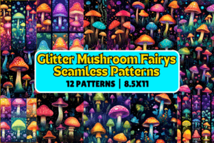 Glitter Mushroom Fairy Papers Set Graphic by Digital Art Studio ...