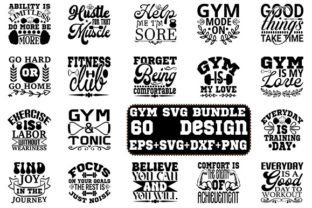 Gym SVG Bundle 60 Design Graphic by T-Shirt Library · Creative Fabrica