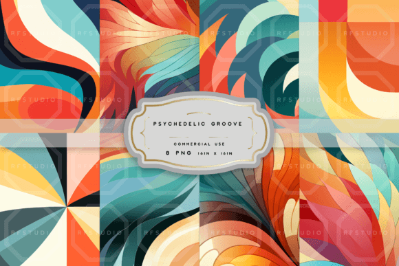PSYCHEDELIC GROOVE Seamless Pattern Pack