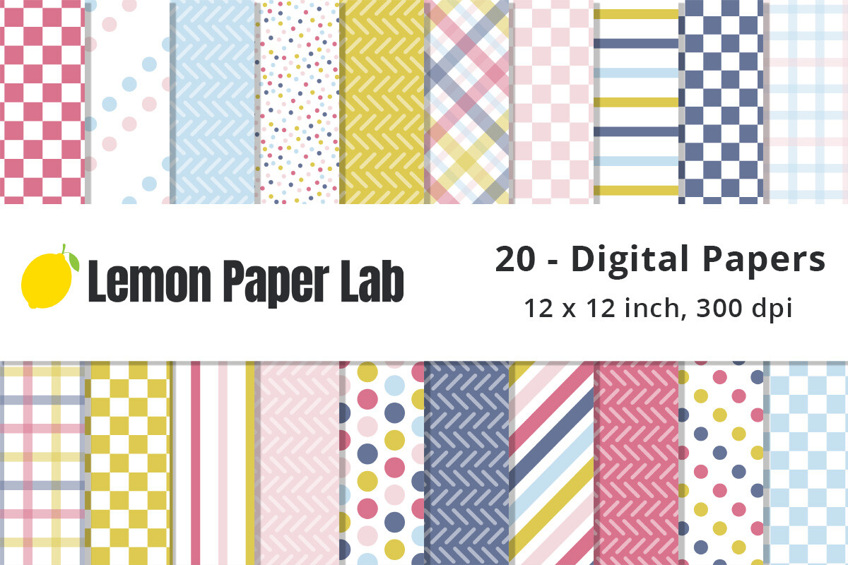 Pink, Purple and Yellow Digital Paper