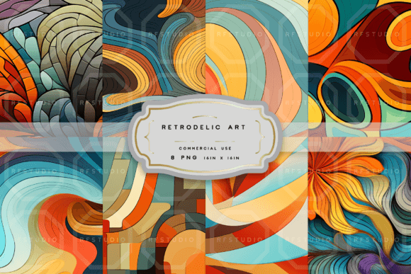 RETRODELIC ART. Seamless Pattern Pack