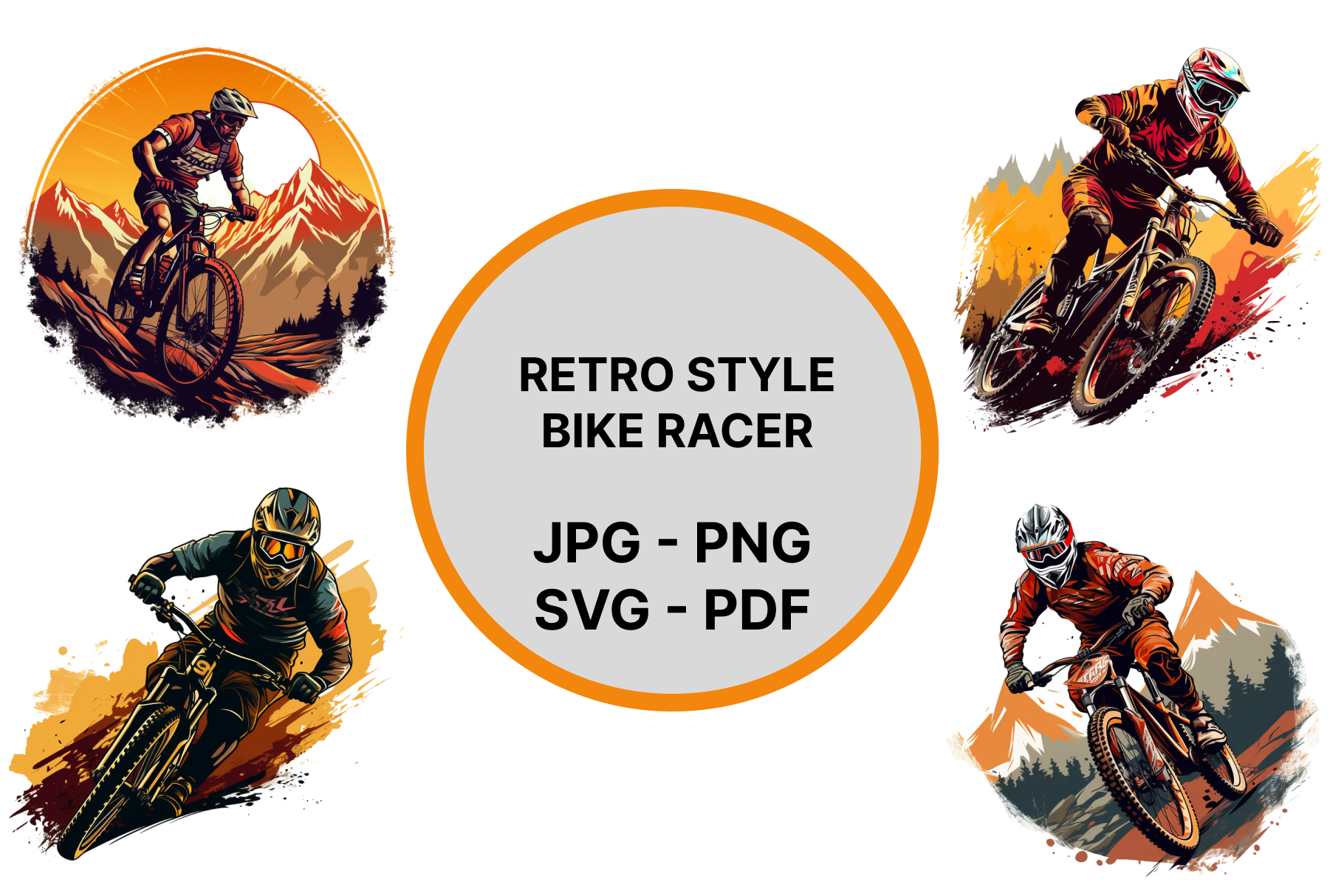 Retro Style Bike Racer Graphic by Milano Creative · Creative Fabrica