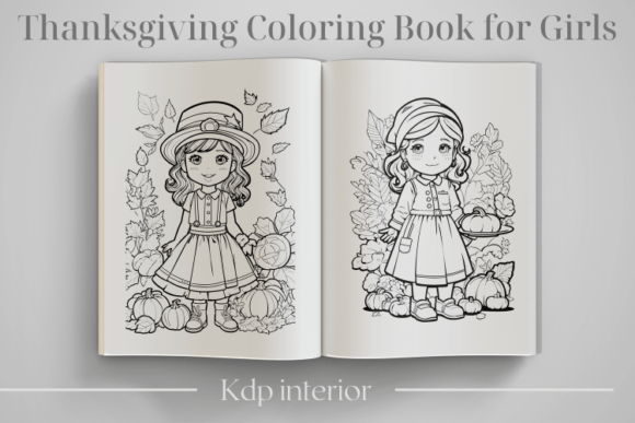 Thanksgiving Coloring Book for Girls
